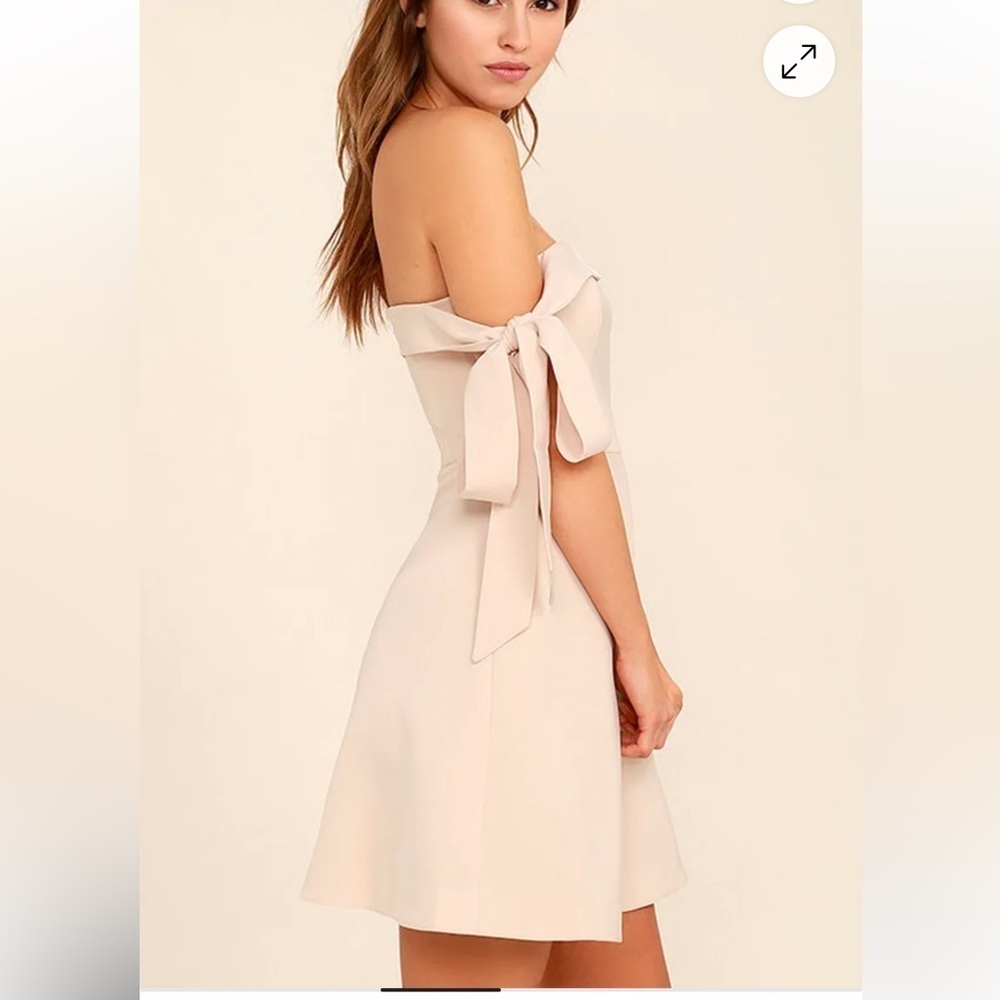 Keepsake Another World Beige Off-the-Shoulder
Dress - Picture 3 of 9
